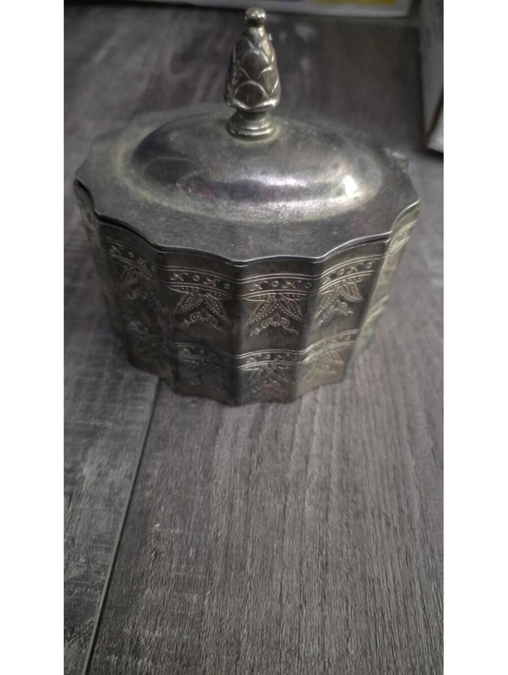 Vintage 1991 Godinger Silver Plated Red Velvet Lined Jewelry Trinket Box w/ Lid